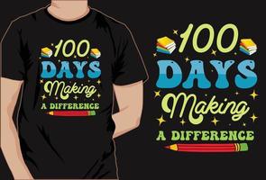 Basic100 days of school colorful t shirt design vector