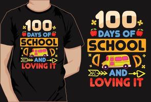 Basic100 days of school colorful t shirt design vector