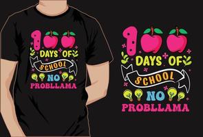 Basic100 days of school colorful t shirt design vector