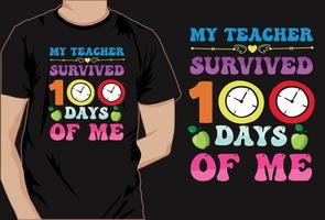 Basic100 days of school colorful t shirt design vector