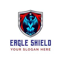 Eagle Shield tactical gear vector logo design illustration template