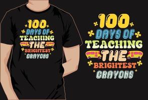 Basic100 days of school colorful t shirt design vector