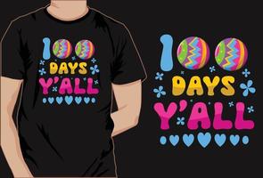 Basic100 days of school colorful t shirt design vector