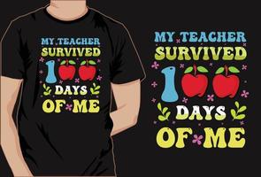 Basic100 days of school colorful t shirt design vector