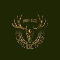 Skull of Deer Logo Vintage Outdoor adventure logo design template vector illustration