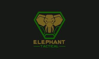 Elephant Tactical military logo design. Vector illustration of an elephant with military style. Modern Style icon design template.