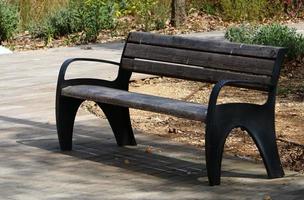 Bench for rest in a city park in Israel. photo