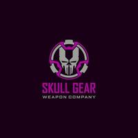 Skull Gear Logo Vector design. For mascot logo design in modern style, mascot logo template.