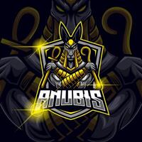 plantilla de logotipo de anubis esport vector