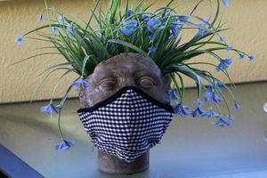 Oral-nasal mask for protection against coronavirus infection. photo