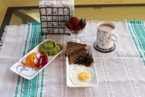 There is a snack on the table in the restaurant. photo