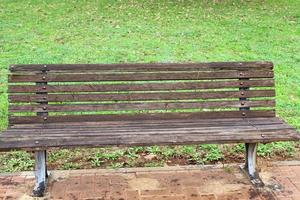 Bench for rest in a city park in Israel. photo