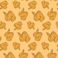 Pattern with hand drawn chicken meat vector