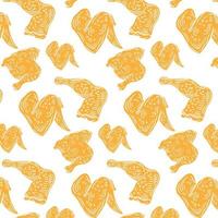 Pattern of fried chicken in drawing style vector