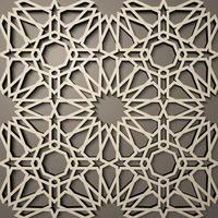 Background with 3d seamless pattern in Islamic style . , arabic geometric east ornament , persian motif . vector