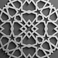 Seamless islamic pattern 3d . Traditional Arabic design element. vector