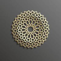 Background with 3d seamless pattern in Islamic style vector