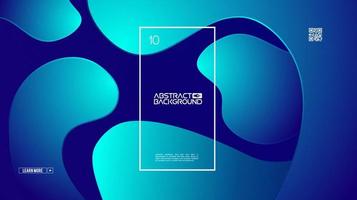 Blue abstract futuristic background. Fluid shapes landing page design. vector