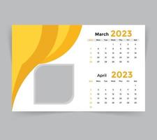 plantilla de calendario de escritorio para el año nuevo 2023 vector