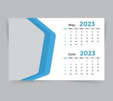 plantilla de calendario de escritorio para el año nuevo 2023 vector