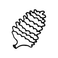 Doodle single pine cones element. Vector illustration.