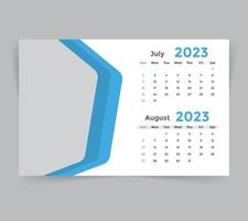 plantilla de calendario de escritorio para el año nuevo 2023 vector