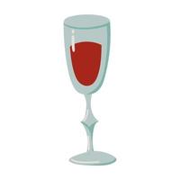 Glass of wine. Hand drawn Christmas winter illustration vector