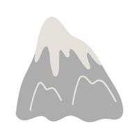 Snow covered mountain peak. Hand drawn illustration vector