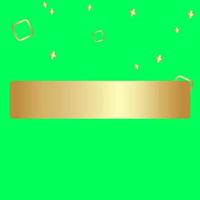 Green screen background with golden abstract vector