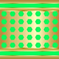 Set green screen background with golden geometric. vector