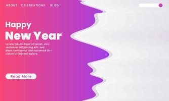 páginas de inicio de feliz año nuevo. diseño abstracto con formas geométricas. colores violetas. feliz año nuevo. vector