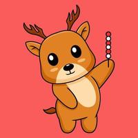 Vector illustration of cute deer cartoon character