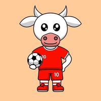 ilustración vectorial del personaje animal que lleva una camiseta de fútbol en la copa del mundo vector