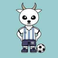 ilustración vectorial del personaje animal que lleva una camiseta de fútbol en la copa del mundo vector