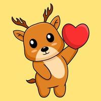 Vector illustration of cute deer cartoon character