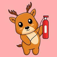 Vector illustration of cute deer cartoon character