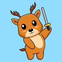 Vector illustration of cute deer cartoon character