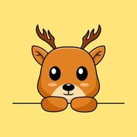 Vector illustration of cute deer cartoon character