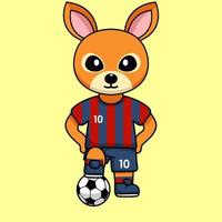 ilustración vectorial del personaje animal que lleva una camiseta de fútbol en la copa del mundo vector