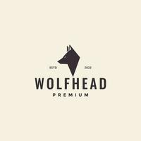 head wolf polygonal hipster vintage logo design vector