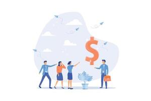 Money advice or financial advisor, investment consultant to suggest on wealth management to make profit from investing, income and savings concept, flat vector modern illustration