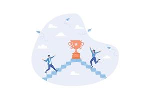 Business competition, employee motivation to success, rivalry or conflict, contest or challenge to achieve target, effort concept, flat vector modern illustration