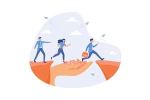 Support of help to solve problem, manager mentorship or coaching to help team success, leadership to guide employee to achieve goal concept, flat vector modern illustration