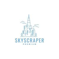 skyscrapper minimalist line modern logo design vector