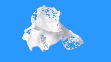 Milk splash with droplets isolated on background. 3d illustration photo