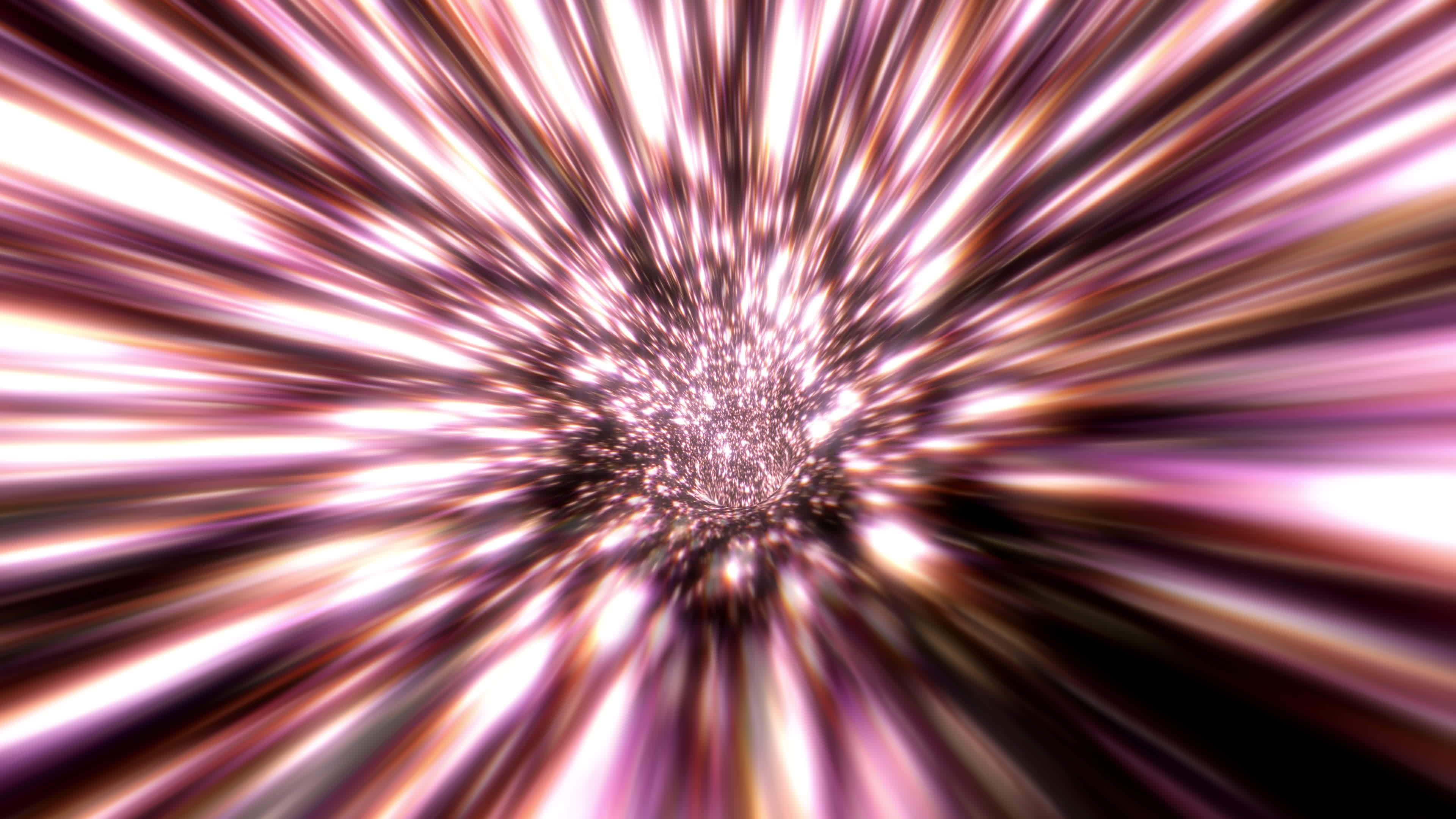 Hyperspace speed flight flicker gold star vortex tunnel 14563801 Stock
