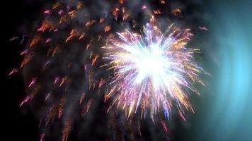 2023 allegro Natale e contento nuovo anno con fuoco d'artificio video