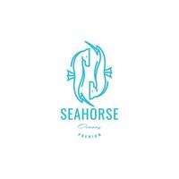 seahorse minimalist line modern logo design vector