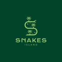 letra s para el vector de diseño de logotipo moderno de la isla de la serpiente