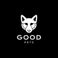 head dog pets modern geometric logo design vector